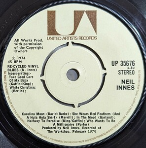 Neil Innes-Carolina Man.../Fluff On The Needle★英Orig.7”/マト1/Bonzo Dog Band