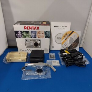 ★動作確認済★PENTAX/ペンタックス★Optio S 5n コンパクト デジタルカメラ★付属品フルセット★5.0メガピクセル★革ケース/SDカード★