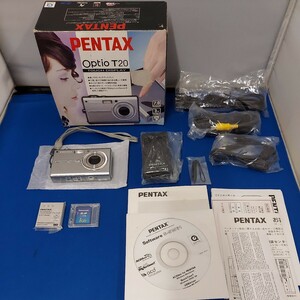 ★美品 動作確認済 PENTAX/ペンタックス コンパクトデジタルカメラ/デジカメ Optio T20★付属品フルセット タッチ画面 3.0型/約700万画素★