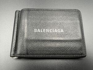 BALENCIAGA バレンシアガ ブランドロゴ 二つ折り財布 サイフ ウォレット レザー 本革 ブラック 黒 メンズ レディース 