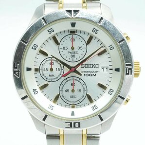 1円～【良品】SEIKO セイコー 4T57-00A0 クロノグラフ シルバー文字盤 メンズ 腕時計の画像3