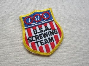 U.S.A SCREWING TEAM オリンピック スクリューチーム 星条旗 ワッペン/パッチ USA 古着 アメリカ アメカジ ワークシャツ ビンテージ 335