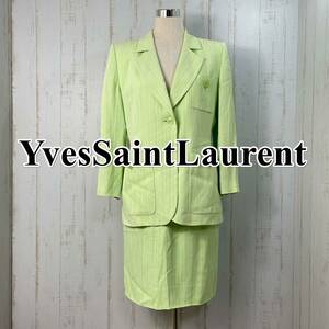 【良品】YvesSaintLaurent イヴサンローラン スーツ セットアップ 昭和 バブル 緑