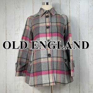 【極美品】OldEngland オールドイングランド コート チェック柄 ロゴボタン マルチカラー