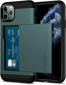 Spigen iPhone11Proケース カード 収納 耐衝撃 スリム・アーマー CS ACS00419 (ミッドナイト・グリーン)/786