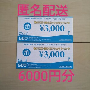 6000円分★GDOゴルフショップクーポン券★ゴルフダイジェストオンライン 株主優待券の画像1