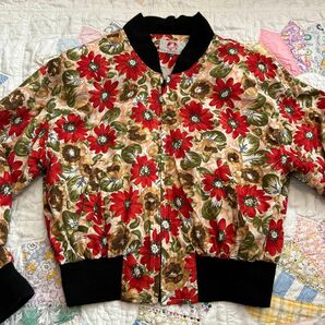 JP vintage 花柄ブルゾン　ジャンパー　春服　古着屋 ブルゾン ジャケット