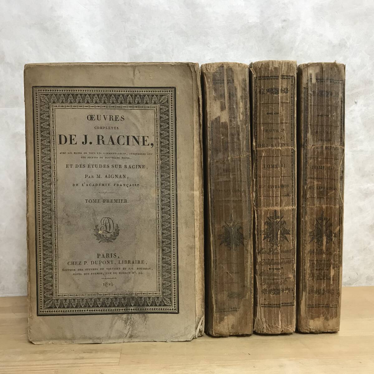 i10●JEAN RACINE ジャン･ラシーヌに関する古い洋書書籍 4冊 1824年 17世紀フランス文学/フランス語/悲劇作家/古典主義 240314, 絵画, 画集, 作品集, 画集