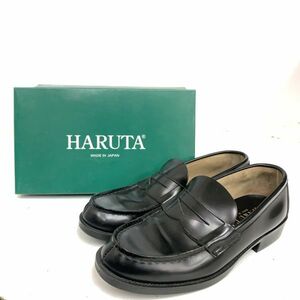 箱付き HARUTA 27cm　ハルタ LJRE 27 スリッポン 革靴 メンズ 男性 ブラック 黒 7060 日本製 通勤 通学 MADE IN JAPAN