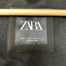 ZARA ザラ M Ldnwr ジップパーカー アウター ジャケット ブラック 黒 フード付き 裏起毛 中綿_画像8