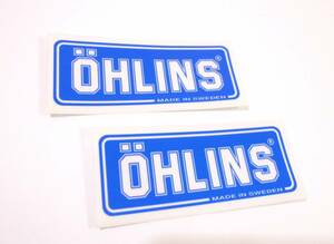 【2枚】【ブルー】純正 オーリンズ OHLINS リアサス用クリアステッカー リアショック /正規輸入品