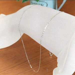 50cm K18 WG... small legume chain necklace stamp equipped new goods 18 gold 