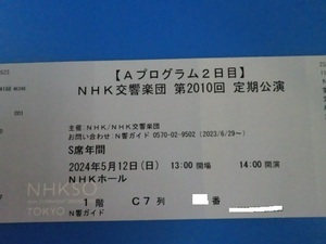 5/12（日） NHK交響楽団第2010回 定期公演 Aプログラム　2日目