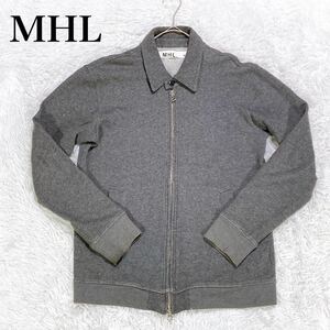 【1円スタート】MHL マーガレットハウエル スイングトップ スウェット ジャケット ブルゾン メンズ Mサイズ コットン 長袖 アウター 春 秋