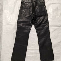 FREEDOM フリーダム　ステアハイド　本革 肉厚　レザーパンツ　革パン 5ポケット　ジーンズ型　かもめステッチ　STEERhide leather jeans _画像4