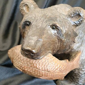 熊 彫刻 木彫り 置物 民芸品 北海道 インテリア オブジェの画像5