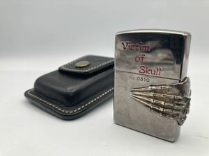 喫煙具 オイルライター ZIPPO ジッポ ケース付 Victim of Skull スカル　骸骨