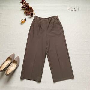  прекрасный товар * тщательно отобранный стандартный casual! PLST выполненный в строгом стиле широкий брюки Brown S
