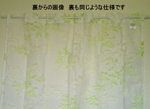 裏表が同じ柄のオパールカフェカーテン巾100cmx丈45cmブランチ(枝葉)3グリーンsumi-79755_画像4