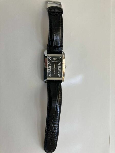 エンポリオアルマーニ腕時計(EMPORIO ARMANI)時計 メンズ 男性用（黒文字盤）AR0143 中古品　電池交換済み　可動品