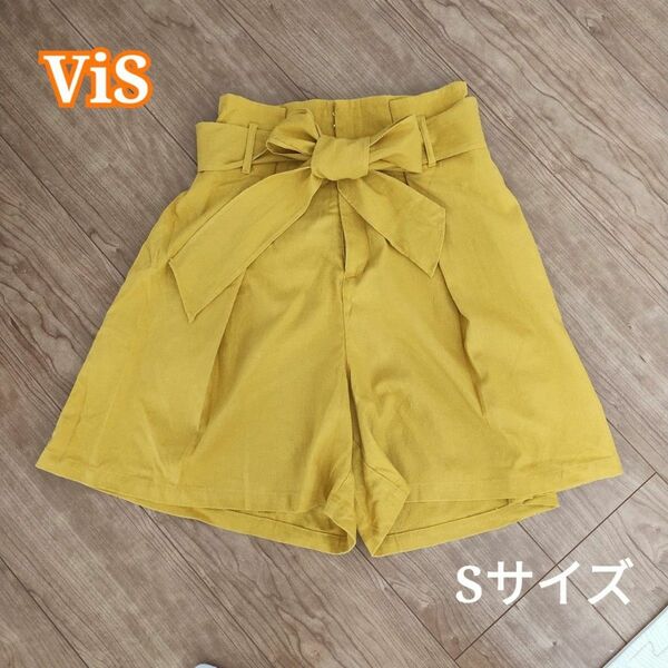 【美品】vis ビス キュロット ショートパンツ カラーパンツイエロー黄色