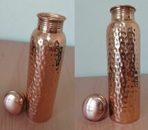 純銅ウォーターボトル *1.0 litr. * Copper Hammer water Bottle.*すぐに健康上の利点を得ます。* 日本にとって最高の品質*_画像3