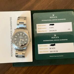 ロレックス ROLEX エクスプローラー1 EXPLORER 114270 Y番 国際サービス保証書 メンズ 36mm 腕時計 自動巻の画像1