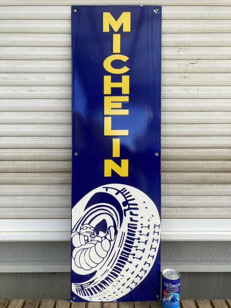 ビンテージ 大型 看板 MICHELIN ミシュラン ビバンダム 高さ91cm / ホーロー看板 ガレージ フランス 世田谷ベース