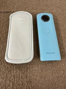 【中古現状品】RICOH THETA SC ブルー ケース付 通電のみ確認済み