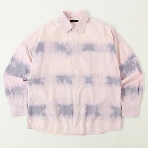 ●極美品●DIESEL ムラ染めストライプ柄 バックプリント 長袖シャツ