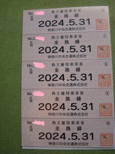  Kanagawa centre traffic stockholder hospitality passenger ticket 5 sheets 