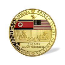 アメリカ トランプ大統領 北朝鮮 金正恩 米朝会談 記念コイン 金貨 記念金メダル 24KGP 2018年 シンガポール 24金P ①サイン_画像2
