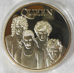クイーン QUEEN コレクションコイン 記念メダル 24KP 1oz 1オンス 金貨 24金 ボールマーカー UKロック イギリス フレディマーキュリー