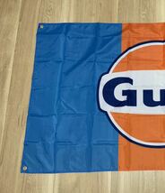 ガルフ特大フラッグ バナー 約150×90cm タペストリー 旗 ガレージ装飾 旧車 USDM GULF オイル レース 店内装飾 DATSUN ミシュラン _画像3