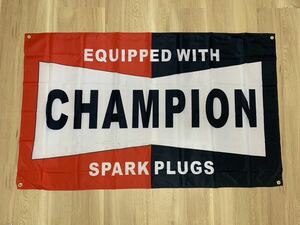 チャンピオン 特大フラッグ バナー 約150×90cm タペストリー 旗 ガレージ装飾 アメリカン アメ車 ホットロッド 雑貨 CHAMPION