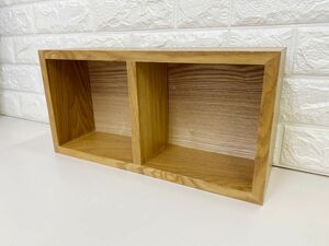 長方形 ウォールシェルフ ボックス ウォールラック 飾り棚 木製