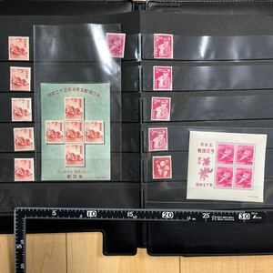 お年玉郵便切手　昭和二十五年　二十七年　未使用小型シートあり★6