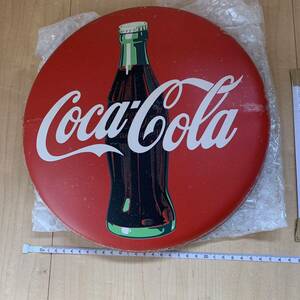 1円スタート　コカコーラ　看板　USA レトロ　丸型Coca-Cola 中古品