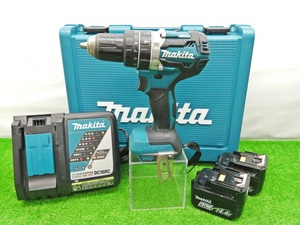 訳あり 中古品 makita マキタ 14.4V 充電式 震動 ドライバドリル 6.0Ahバッテリ×2付 HP474DRGX