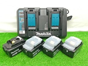 中古品 makita マキタ パワーソースキット2 7.2V-18V用 2口急速充電器 + 18V 6.0Ahバッテリ×4個 A-67094