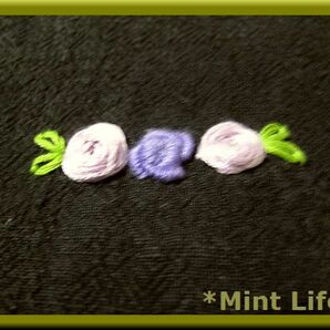 *Mint Life* ハンドメイド 「リネン＆コットン混生地 ポーチ」バラ手刺しゅうの画像9