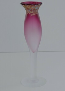 工芸ガラス　黒木国昭　フラワーベース ガラス製 一輪挿し 花瓶 ガラス 置物 花器