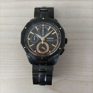 10327 WIRED Wired VK67-K018 наручные часы хронограф чёрный золотой циферблат неподвижный товар 