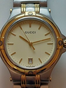 4662 【ジャンク品】GUCCI グッチ 9040M SS×GP クオーツ 腕時計 メンズ ウォッチ 不動