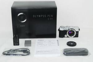 ★新品級419ショット★OLYMPUS オリンパス PEN E-P7 ボディ シルバー 大人気ミラーレス 元箱付き♪