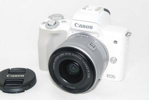 ★極美品★Canon キャノン EOS Kiss M EF-M 15-45mm IS STM レンズキット ホワイト♪