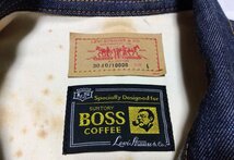 ★LEVI’S リーバイス×BOSS COFFEE ボス★ BOSSJ-2003 Gジャン デニムジャケット 10000着限定 メンズ サイズL インディゴ 限定 レア 01819_画像3