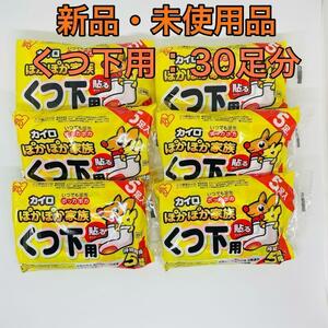 【匿名発送】 新品 アイリスオーヤマ ぽかぽか家族 貼る カイロ くつ下用 30足分 まとめ売り