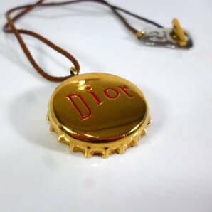 美品★Dior/クリスチャン・ディオール★ロゴ★王冠モチーフ★ネックレス★ゴールド×レッドの画像2