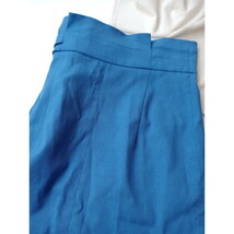 Aga アーガ「着るだけで素敵に華やぐ」コットン 綿 リネン 麻 混 サイドリボン ロング スカート ブルー 水色 青 9号 日本製 (29S+6113)_画像4